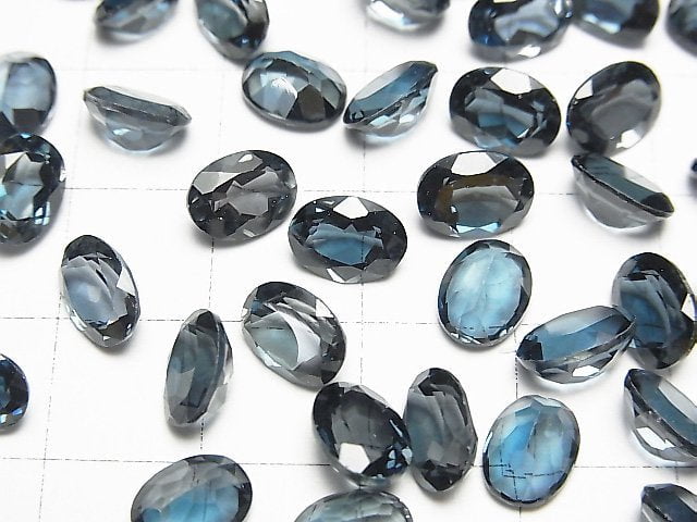 [Video] High Quality London Blue Topaz AAA Undrilled Oval Faceted 8x6mm 2pcs