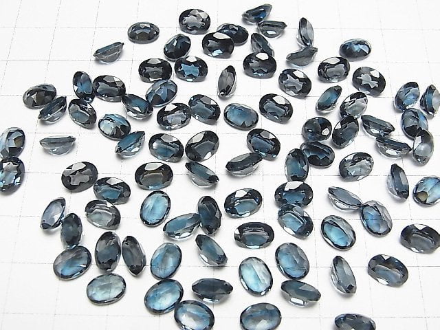 [Video] High Quality London Blue Topaz AAA Undrilled Oval Faceted 8x6mm 2pcs