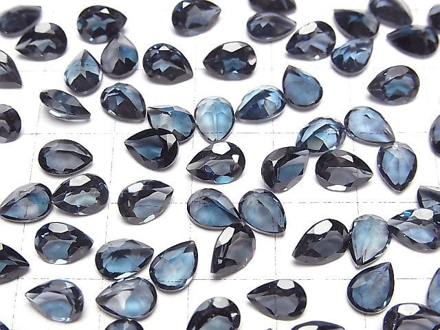 [Video]High Quality London Blue Topaz AAA Loose stone Pear shape Faceted 7x5mm 5pcs