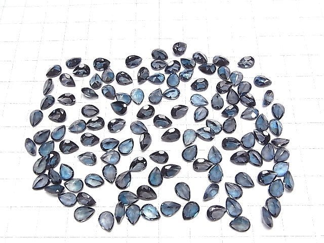 [Video]High Quality London Blue Topaz AAA Loose stone Pear shape Faceted 7x5mm 5pcs