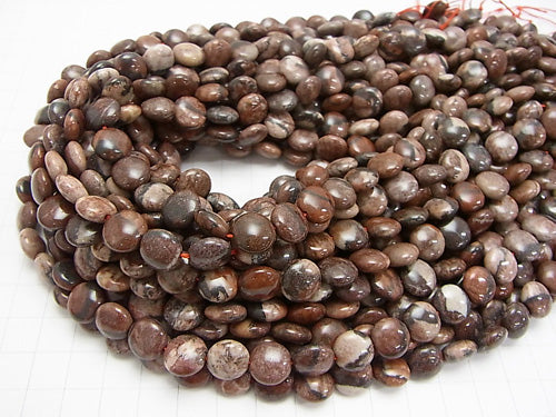 1strand $6.79! Red Picture Jasper Coin 10x10x5mm 1strand beads (aprx.15inch / 38cm)