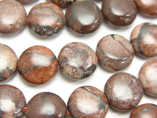 Coin, Jasper Gemstone Beads