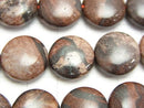 1strand $8.79! Red picture Jasper Coin 15x15x7mm 1strand beads (aprx.15inch / 36cm)