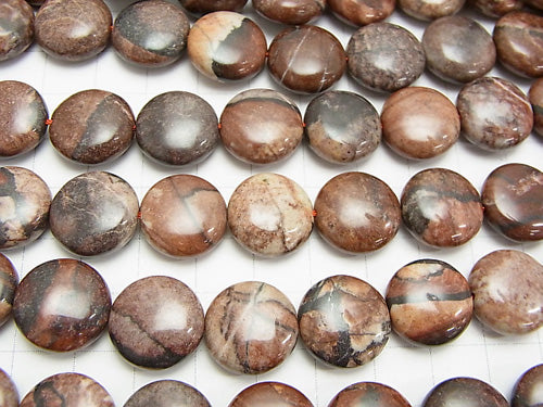 1strand $8.79! Red picture Jasper Coin 15x15x7mm 1strand beads (aprx.15inch / 36cm)