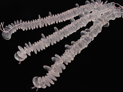 Madagascar Rose Quartz AAA Coin 15 x 15 x 4 mm half or 1 strand (apr x 6 inch / 15 cm)
