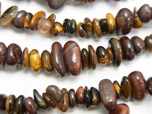 [Video] Tiger's Eye AA ++ 3 color mix Chips (Small Nugget) 1strand beads (aprx.33inch / 84cm)