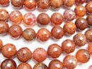 Fire Agate 128 Faceted Round 14 mm half or 1 strand beads (aprx. 15 inch / 36 cm)