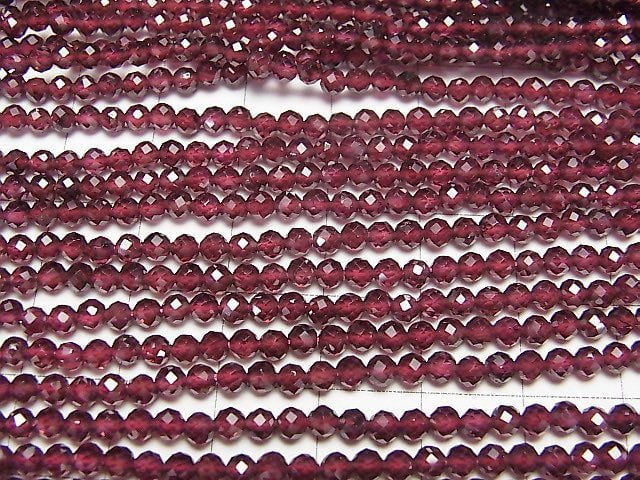 [Video]High Quality! 1strand $4.79! Mozambique Garnet AAA - 32 Faceted Round 3 mm 1strand beads (aprx.15 inch / 35 cm)