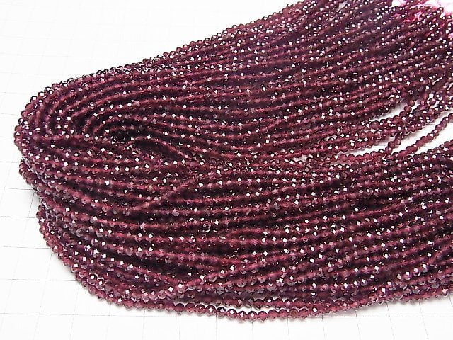 [Video]High Quality! 1strand $4.79! Mozambique Garnet AAA - 32 Faceted Round 3 mm 1strand beads (aprx.15 inch / 35 cm)