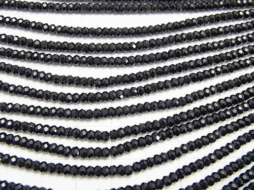 High Quality!  1strand $8.79! Onyx AAA Faceted Button Rondelle 3x3x2mm 1strand beads (aprx.15inch/37cm)