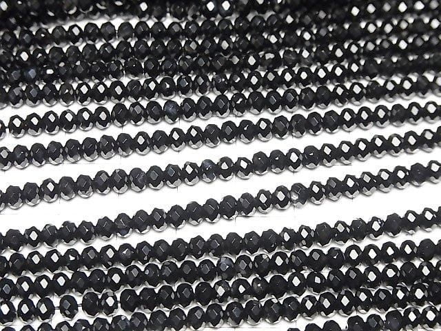 High Quality!  Onyx AAA Faceted Button Rondelle 4x4x3mm 1strand beads (aprx.15inch/37cm)