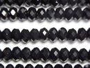 [Video]High Quality! Onyx AAA Faceted Button Rondelle 6x6x4mm half or 1strand beads (aprx.15inch/37cm)