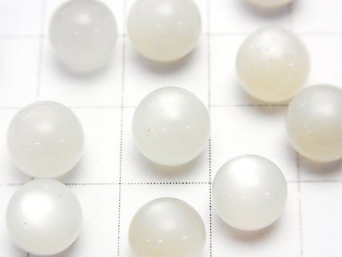 Tanzania White Moonstone AAA - Round 8 mm Undrilled 10 pcs $12.99!