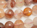 Red Hematite Quartz 128 Faceted Round 12 mm half or 1 strand beads (aprx.15 inch / 36 cm)