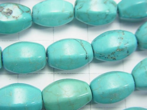 Magnesite Turquoise  6Faceted Faceted Rice 12x8x8mm 1strand beads (aprx.15inch/36cm)