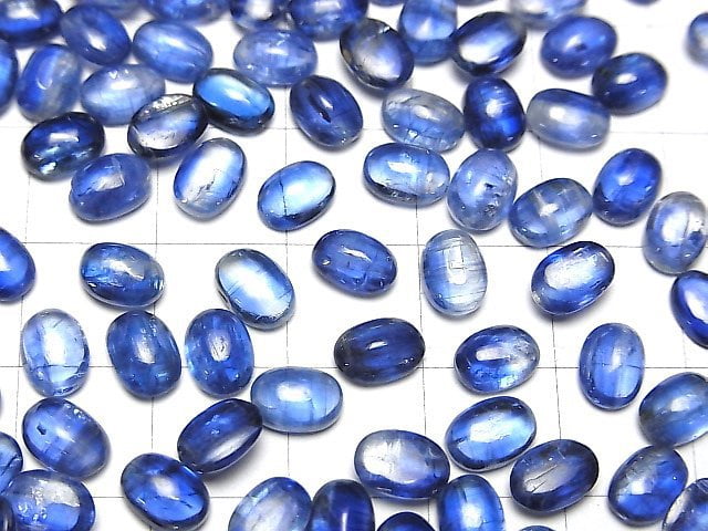 [Video] High Quality Nepal Kyanite AAA- Oval Cabochon 7 x 5 mm 5 pcs