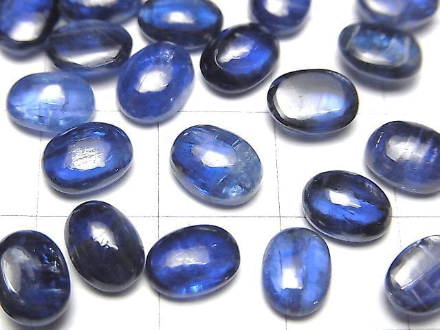 [Video] High Quality Nepal Kyanite AAA- Oval Cabochon 8x6mm 3pcs