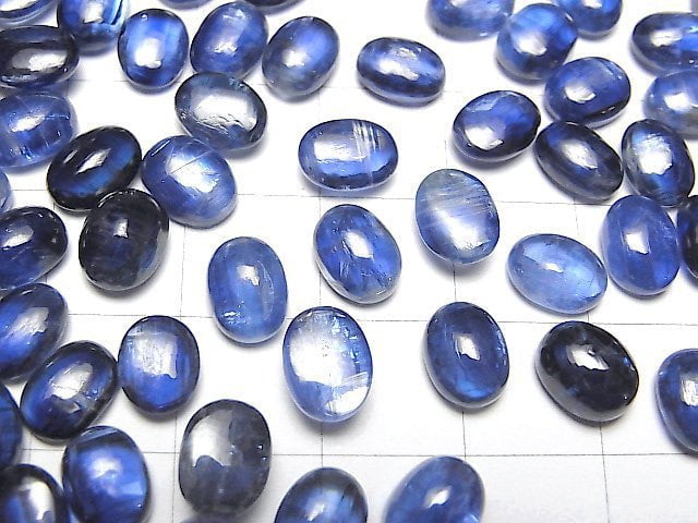 [Video] High Quality Nepal Kyanite AAA- Oval Cabochon 8x6mm 3pcs