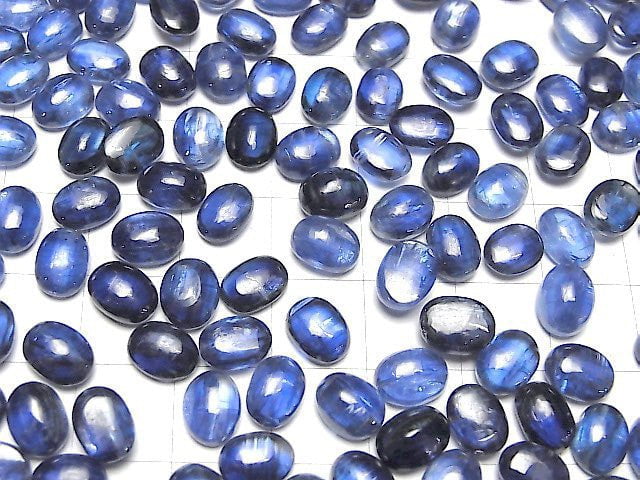 [Video] High Quality Nepal Kyanite AAA- Oval Cabochon 8x6mm 3pcs