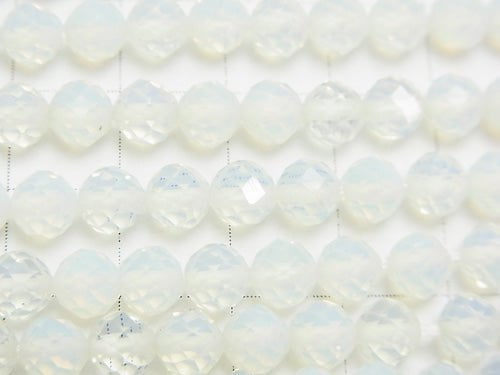 High Quality! 1strand $6.79! Opalite Semi Faceted Round 6mm White 1strand beads (aprx.15inch / 37cm)