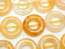 Yellow Hematite Quartz Coin (Donut) 15 x 15 x 4 mm half or 1 strand beads (aprx.15 inch / 36 cm)