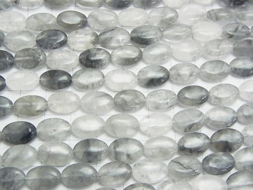 1strand $9.79! Gray Quartz AA Oval 12 x 8 x 4 mm 1strand beads (aprx.15 inch / 38 cm)