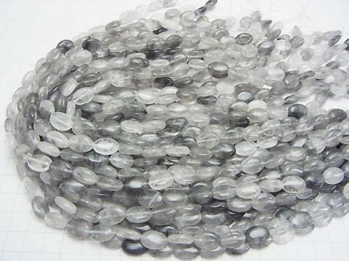 1strand $9.79! Gray Quartz AA Oval 12 x 8 x 4 mm 1strand beads (aprx.15 inch / 38 cm)