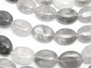 Gray quartz AA oval 14x10x5mm 1strand beads (aprx.15inch/36cm)