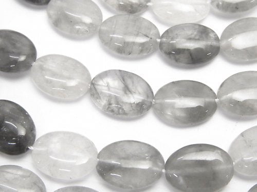 Gray quartz AA oval 14x10x5mm 1strand beads (aprx.15inch/36cm)