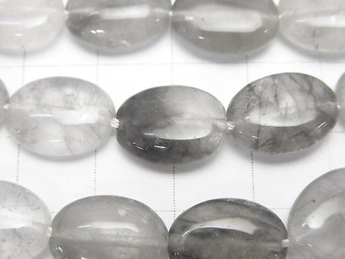 Gray quartz AA oval 14x10x5mm 1strand beads (aprx.15inch/36cm)