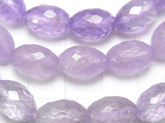 [Video] High Quality! Pink Amethyst AA++ Faceted Rice 12x8x8mm Bracelet