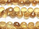 [Video]High Quality Beer Crystal Quartz AAA Onion Faceted Briolette half or 1strand (52pcs)