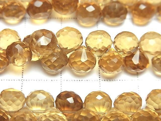 [Video]High Quality Beer Crystal Quartz AAA Onion Faceted Briolette half or 1strand (52pcs)