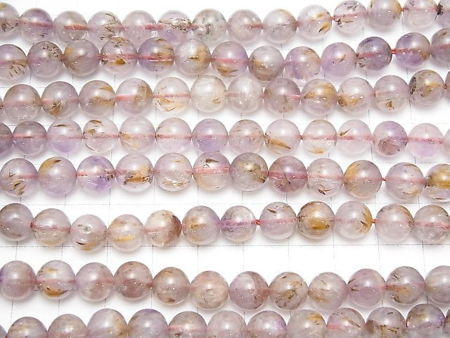 Cacoxenite in Quartz AA++ Round 8 mm 1/4 or 1strand beads (aprx.15 inch / 38 cm)