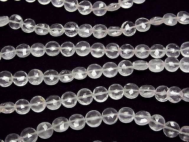 [Video] High Quality Rose Quartz AAA Faceted Coin 6x6x3mm half or 1strand beads (aprx.6inch/16cm)