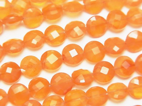 Carnelian, Coin Gemstone Beads