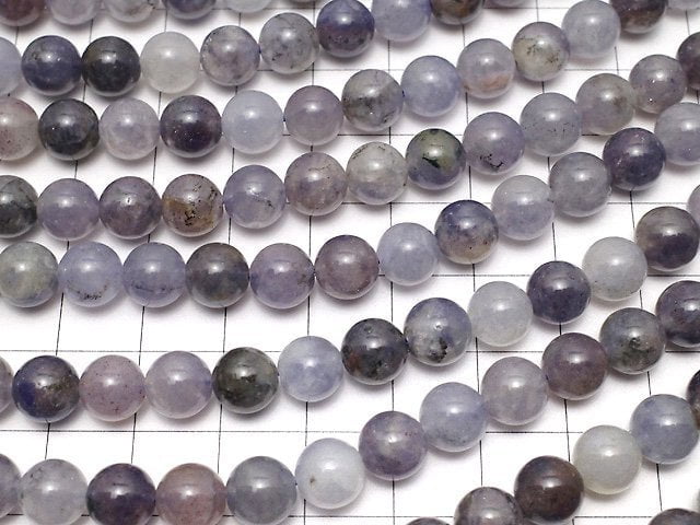 [Video] Bloodshot Iolite AA Round 8mm 1strand beads (aprx.15inch / 37cm)