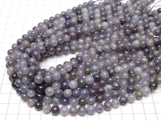 [Video] Bloodshot Iolite AA Round 8mm 1strand beads (aprx.15inch / 37cm)