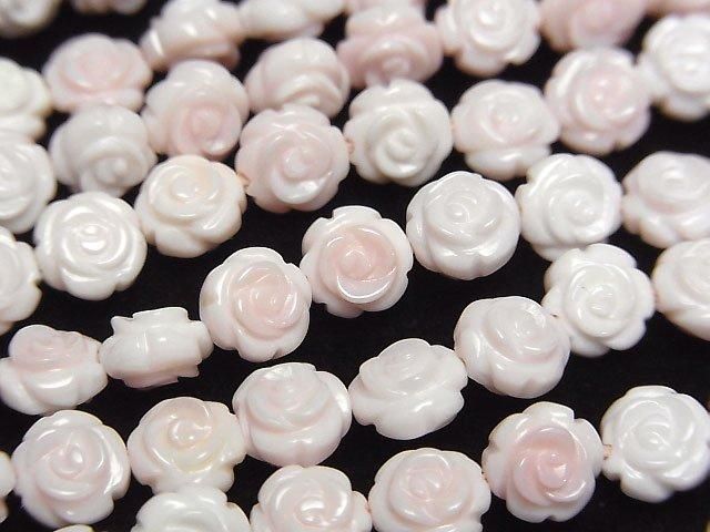 [Video] Queen Conch Shell AAA Rose Carving (Both Side Finish) 6mm 1/4 or 1strand beads (aprx.15inch/38cm)