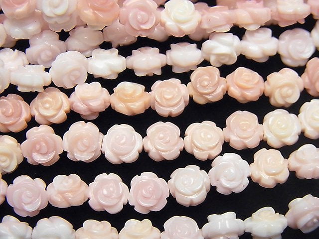 [Video] Queen Conch Shell AAA Rose Carving (Both Side Finish) 6mm 1/4 or 1strand beads (aprx.15inch / 38cm)