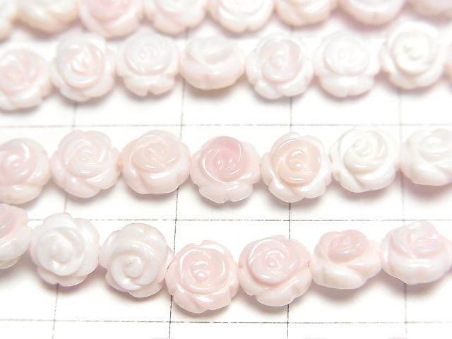 [Video] Queen Conch Shell AAA Rose Carving (Both Side Finish) 6mm 1/4 or 1strand beads (aprx.15inch/38cm)