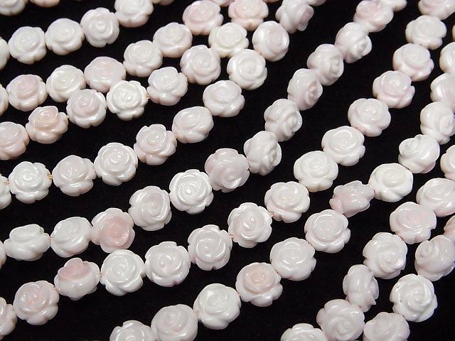 [Video] Queen Conch Shell AAA Rose Carving (Both Side Finish) 6mm 1/4 or 1strand beads (aprx.15inch/38cm)