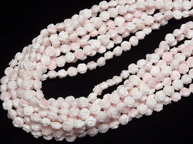 [Video] Queen Conch Shell AAA Rose Carving (Both Side Finish) 6mm 1/4 or 1strand beads (aprx.15inch/38cm)