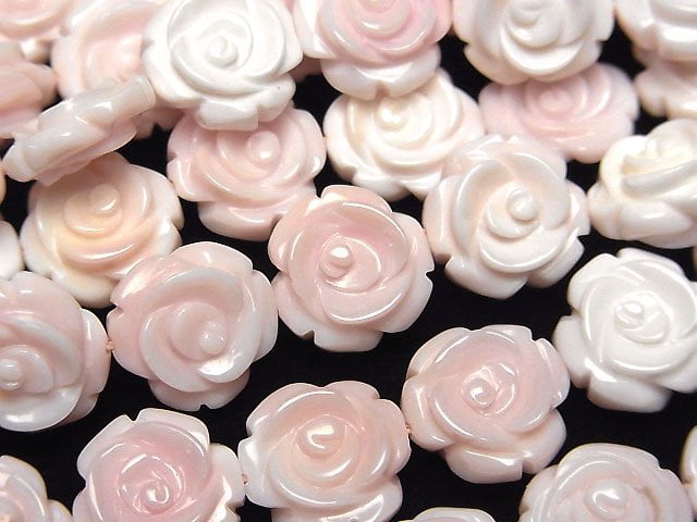 [Video] Queen Conch Shell AAA Rose Carving (Both Side Finish) 12mm 1/4 or 1strand beads (aprx.15inch/37cm)