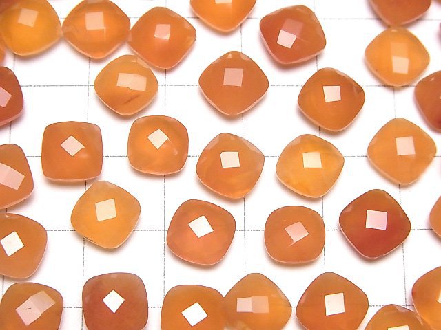 [Video] High Quality Carnelian AAA Undrilled Square Cushion Cut 8x8mm 5pcs $9.79!
