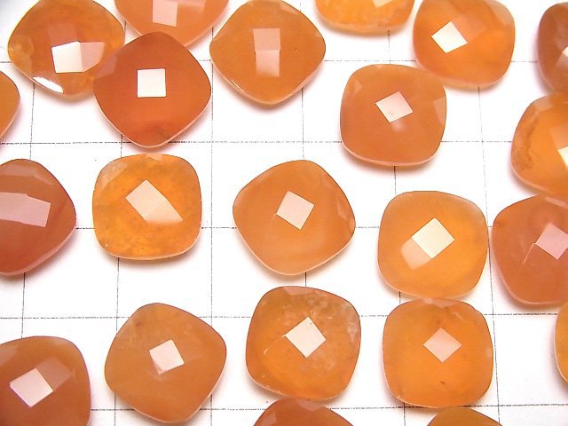 [Video] High Quality Carnelian AAA Undrilled Square Cushion Cut 12x12mm 3pcs