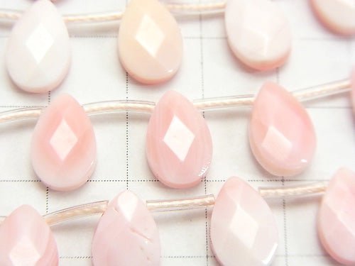 [Video] Queen Concrete Shell AAA Faceted Pear Shape 12 x 8 x 4 mm half or 1 strand beads (aprx.15 inch / 36 cm)