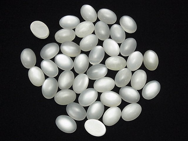 [Video] White Moonstone AAA Oval Cabochon 14x10mm 2pcs