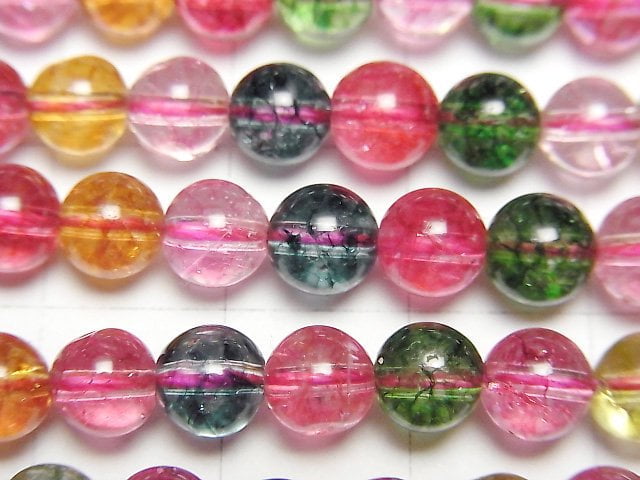 [Video] Multicolor Crystal Round 6mm 1strand beads (aprx.15inch/36cm)