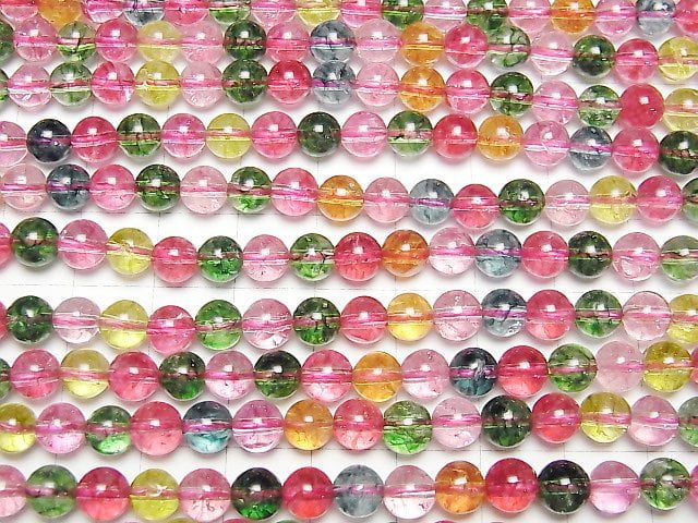 [Video] Multicolor Crystal Round 6mm 1strand beads (aprx.15inch/36cm)